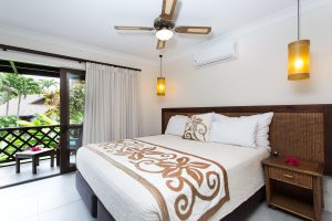 Standard Family super king bed overlooking the private balcony