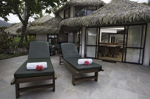 Premium Lagoon View Villa - sundeck chairs on front balcony